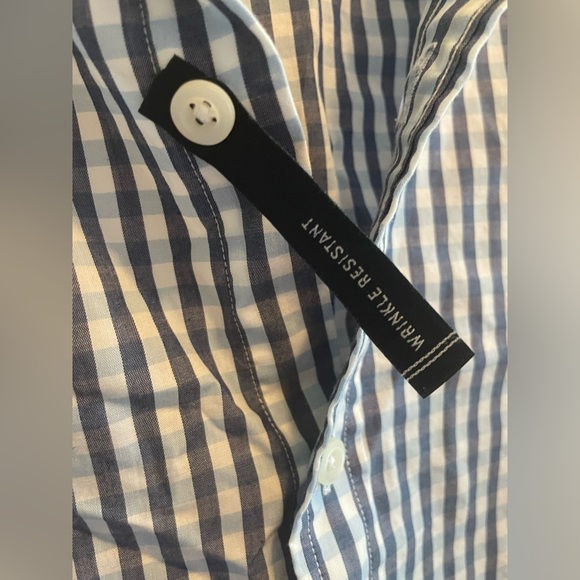 Nautica Men’s button down shirt top blue check button up size Medium M new nwt - Picture 6 of 9